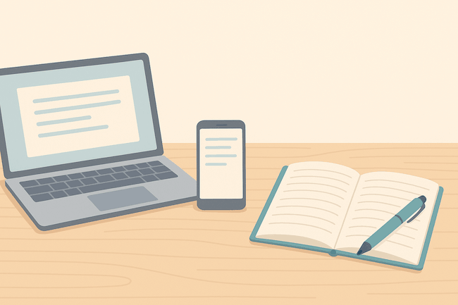 パソコン、スマホ、手書きなど、自分が一番書きやすい方法で書き始めましょう。 例えば、今までパソコンで長い文章を打ったことが無いという方が、いきなり原稿をパソコンで書こうとしたとしたら、どうなるでしょうか? ソフトやキーボードに慣れずに、途中で執筆が嫌になってしまうという可能性も考えられます。 どういった手段で書いても、文章の内容に違いはありません。まずは、ご自身が慣れている方法で、原稿を書き上げることを目指しましょう。