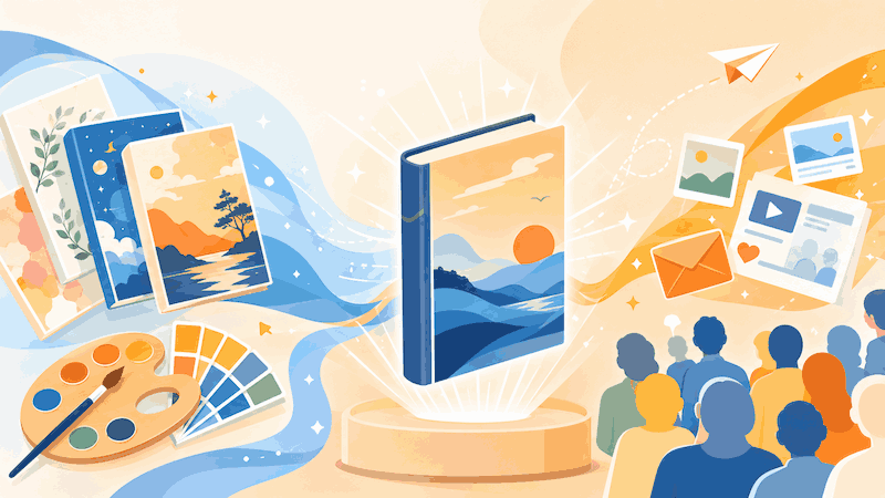 AIの活躍の場は、原稿作りだけではありません。 表紙デザイン まるで専属デザイナーがいるかのように、書籍のコンセプトに合ったデザイン案をAIが何パターンも作成してくれます。 マーケティング 読者の興味を引くキャッチーな紹介文や広告コピーの作成もAIがサポート。あなたの本を、それを待っている読者へ効果的に届けます。